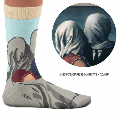 Socken Kunstwerke - Magritte "Die Liebenden"